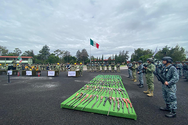 Gobierno de Puebla y Ejército Mexicano destruyen armas decomisadas