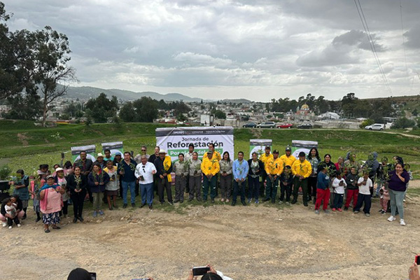 Reforestan el jagüey del barrio de La Preciosa en Amozoc