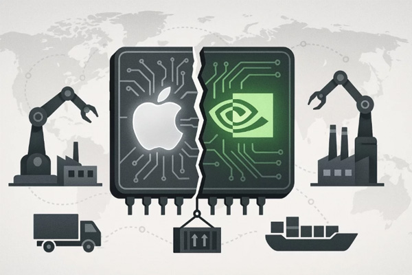 Apple vs Nvidia: los activos que lideran la era de los aranceles, IA y la relocalización