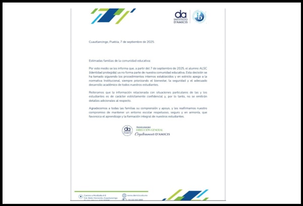 Presión de Padres logra la expulsión de alumno del Instituto D