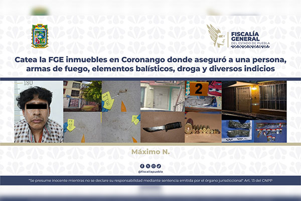 Cateo de inmuebles en Coronango dejan un detenido y aseguramiento de indicios