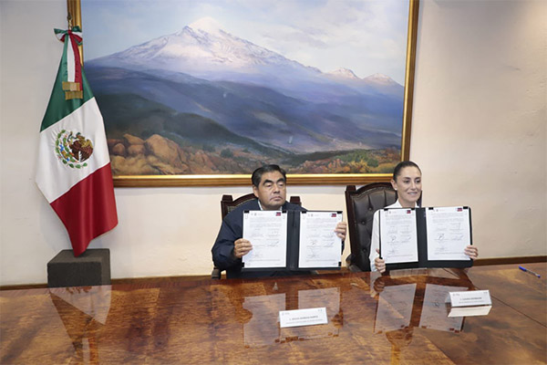 Barbosa y Sheinbaum firman convenio de seguridad para Puebla y la CDMX